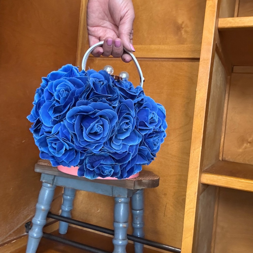 Taylor Blue Mini Bag with Floral Design - Picture 8 of 10